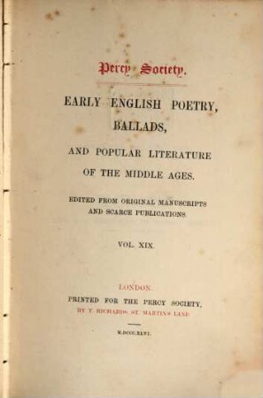 Percy Society. 19. 1846