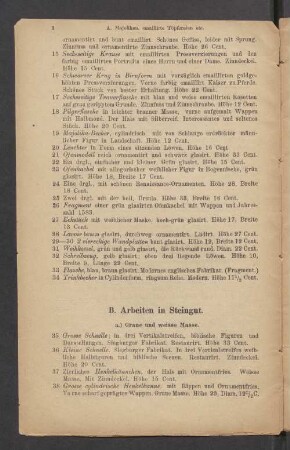 B. Arbeiten in Steingut