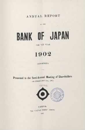 1902: Annual report