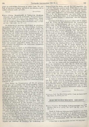 839-840 [Rezension] Weber, Wilhelm, Wirtschaftsethik am Vorabend des Liberalismus