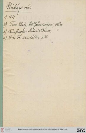 [Liste der Personen, die Objekte eingeliefert haben]