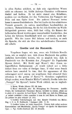Goethe und die Romantik.