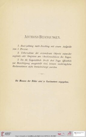 Auctions-Bedingungen