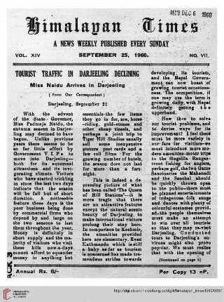 No. VII (25 September 1960)