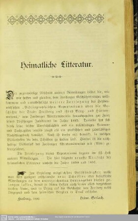 Heimatliche Litteratur