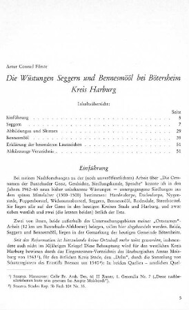 Die Wüstungen Seggern und Bennesmööl bei Bötersheim Kreis Harburg