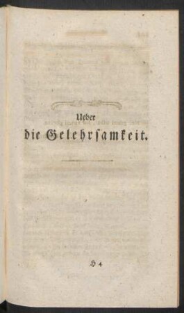 Über die Gelehrsamkeit