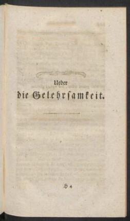 Über die Gelehrsamkeit