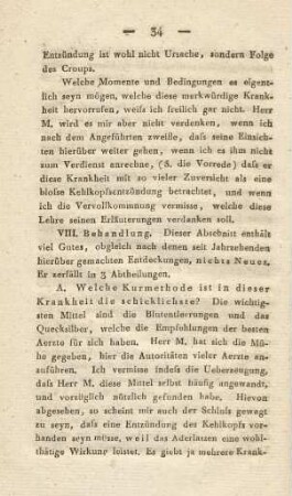 VIII. Behandlung