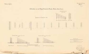Neißebrücke (Wuthebrücke), Nieder Bielau: Eisbrecher: Grundriss 1:200, Ansichten 1:100