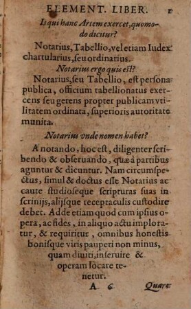 Artis Notariatus elementarius liber