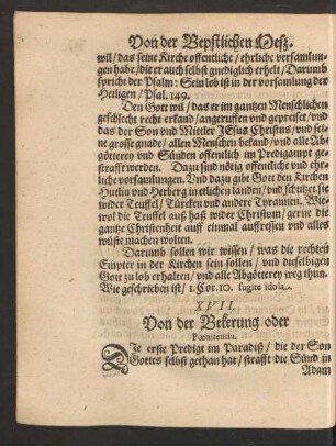 XVII. Von der Bekerung oder Poenitentia.