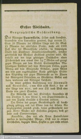 Erster Abschnitt. Geographische Beschreibung