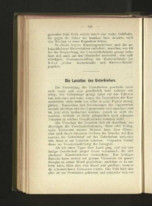 Die Luxation des Unterkiefers.