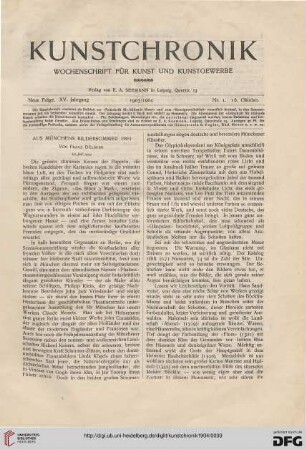 Heft 1 (16. Oktober 1903)