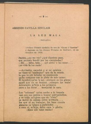 La luz mala : Balada