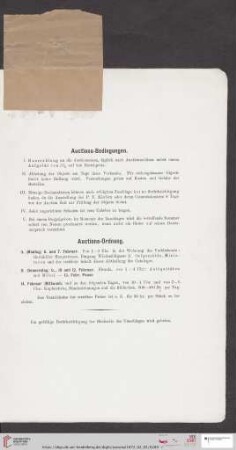 Auctions-Bedingungen / Auctions-Ordnung