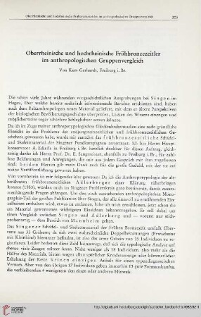 Oberrheinische und hochrheinische Frühbronzezeitler im anthropologischen Gruppenvergleich