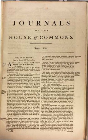 Journals of the House of Commons. 64. 1809