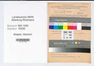 Entnazifizierung Heinrich Walper, geb. 25.09.1892 (Steuerinspektor)