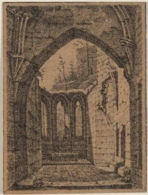 Die Sakristei in der Klosterkirchenruine auf dem Oybin im Zittauer Gebirge