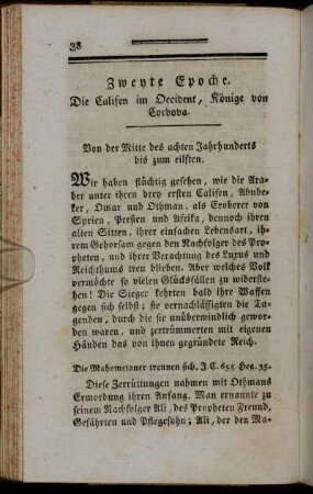 Zweyte Epoche. Die Califen im Occident, Könige von Cordova.