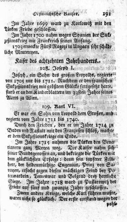 Kaiser des achtzehnten Jahrhunderts