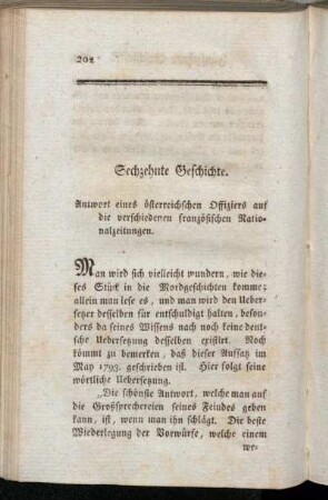 Sechzehnte Geschichte - Siebenzehnte Geschichte