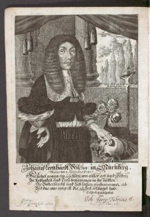 Kupferstich: Johann Leonhard Beil, Jun: in Nürnberg (Porträt)