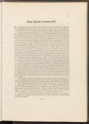 König Sigmund's Befreiung 1407.