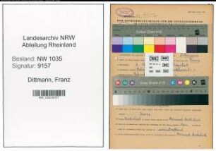 Entnazifizierung Franz Dittmann , geb. 03.12.1899 (Steiger)