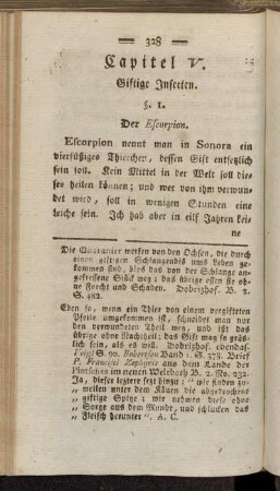 Capitel V. Giftige Insecten
