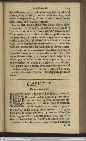 Caput X. De Scientia Dei