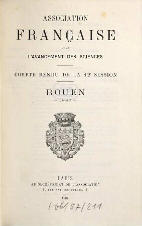 Comptes rendus de la ... session. 12. 1883 (1884)