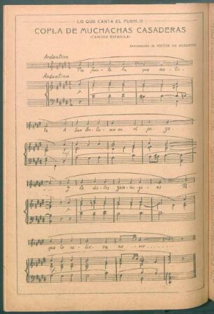 Copla de muchachas casaderas : Lo que canta el pueblo. - Canción española