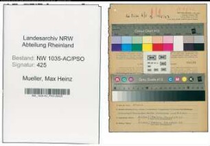 Entnazifizierung Max Heinz Mueller , geb. 02.01.1918 (Berginspektor)
