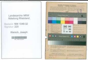 Entnazifizierung Joseph Klersch , geb. 13.03.1893 (Historiker)