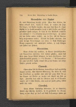 Nervenfieber oder Typhus.