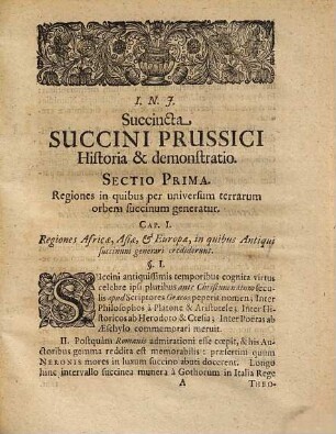 Succincta succini Prussici historia et demonstratio