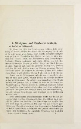 1. Königtum und Landesfürstentum