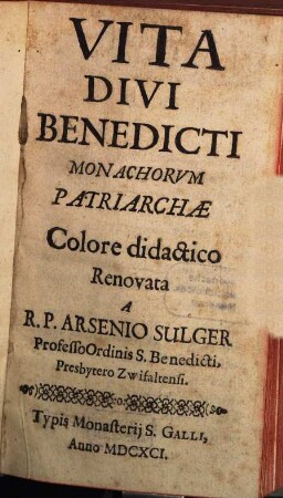 Vita divi Benedicti ... colore didactico renovata