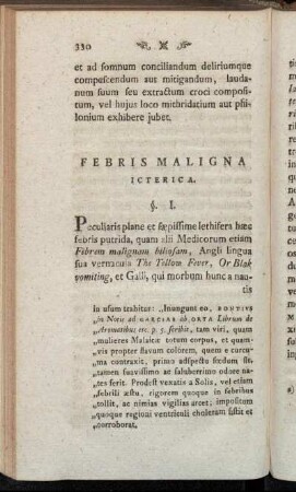 Febris Maligna Icterica.