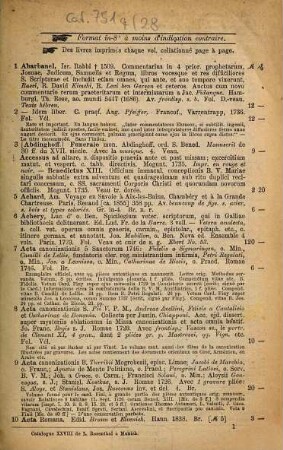 Bibliotheca Catholico-Theologica, Bibliotheca Catholico-Theologica altera. Manuscrits sur vélin et sur papier, livres théologiques imprimés, ouvrages religieux à figures et avec musique notée : supplément de nos catalogues XXII et XXXI : en toutes les langues, excepté en Allemand