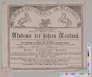 Große Vorstellung der Akademie der höhern Reitkunst