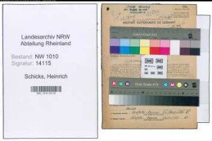 Entnazifizierung Heinrich Schicks , geb. 23.11.1895 (Friseur)