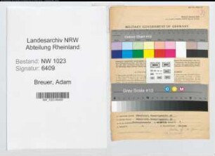 Entnazifizierung Adam Breuer , geb. 17.04.1900 (Ingenieur)