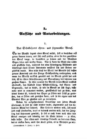 Des Schullehrers ehren- und segenvoller Beruf : (Fortsetzung folgt)