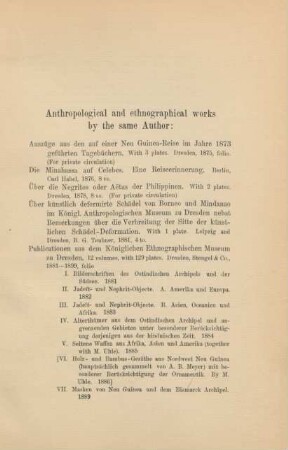 Anthropological and ethnographical works by the same author