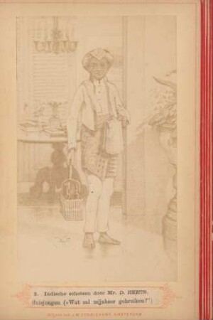 2. Indische schetsen door Mr. D. Beets. Huisjongen ("Wat zal mijnheer gebruiken?")