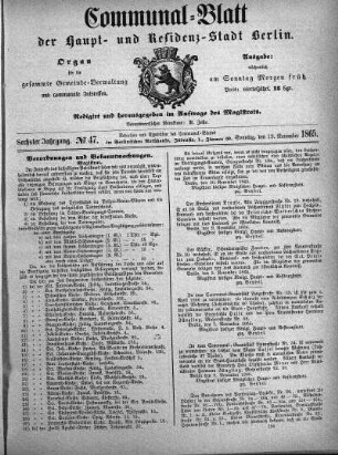 1865,47: No. 47, 19. November 1865